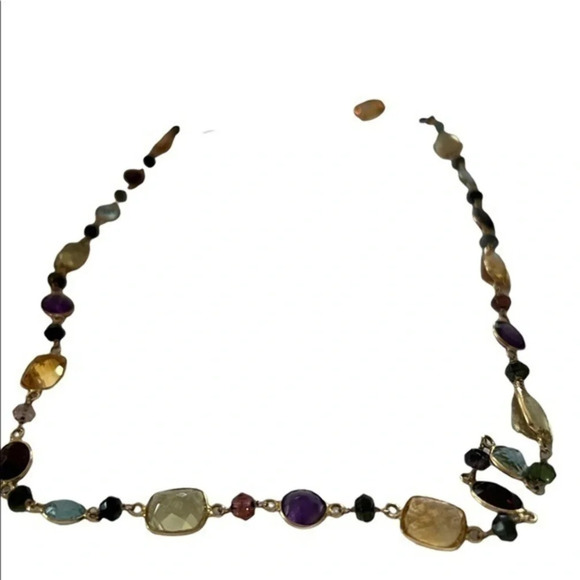 COLOMBIAN Emeralds Multi-Gemstone 14K 20 Inch Necklace. - Picture 6 of 8